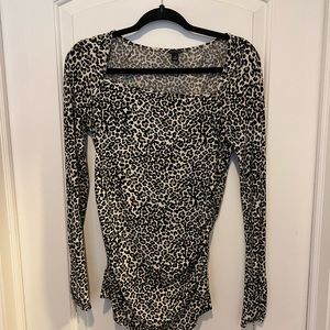 Ann Taylor stretchy leopard blouse
